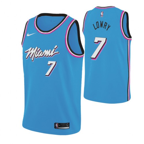 Miami Heat #7 Kyle Lowry 2019-20 Youth Blue Miami City Edition Jersey Youth