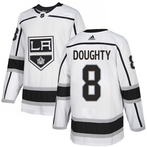 Adidas Los Angeles Kings #8 Drew Doughty White Road Authentic Stitched Youth Jersey Youth