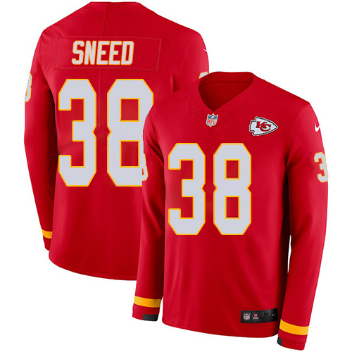 Chiefs #38 L'Jarius Sneed Red Team Color Youth Stitched Limited Therma Long Sleeve Jersey