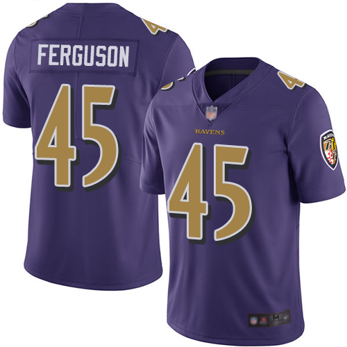 Baltimore Ravens #45 Jaylon Ferguson Purple Youth Stitched Limited Rush Jersey Youth