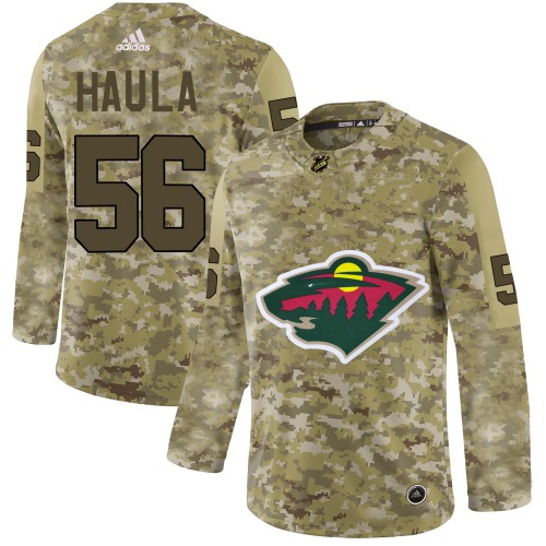 Adidas Minnesota Wild #56 Erik Haula Camo Authentic Stitched Jersey Men's