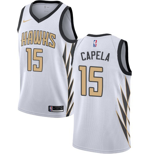 Atlanta Hawks #15 Clint Capela White Womens Swingman City Edition 2018/19 Jersey Womens
