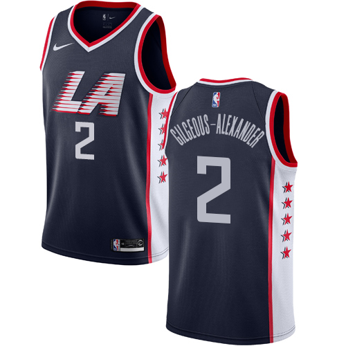 Los Angeles Clippers #2 Shai Gilgeous-Alexander Navy Swingman City Edition 2018/19 Jersey Mens