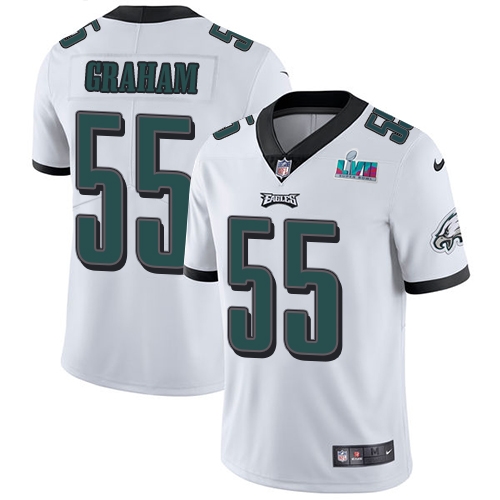 Eagles #55 Brandon Graham White Super Bowl LVII Patch Youth Stitched Vapor Untouchable Limited Jersey