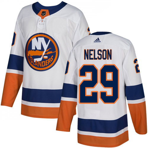 Adidas New York Islanders #29 Brock Nelson White Road Authentic Stitched Youth Jersey Youth
