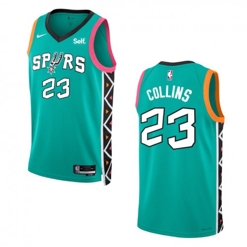 San Antonio San Antonio Spurs #23 Zach Collins Unisex Green 2022-23 Swingman Jersey - City Edition Mens