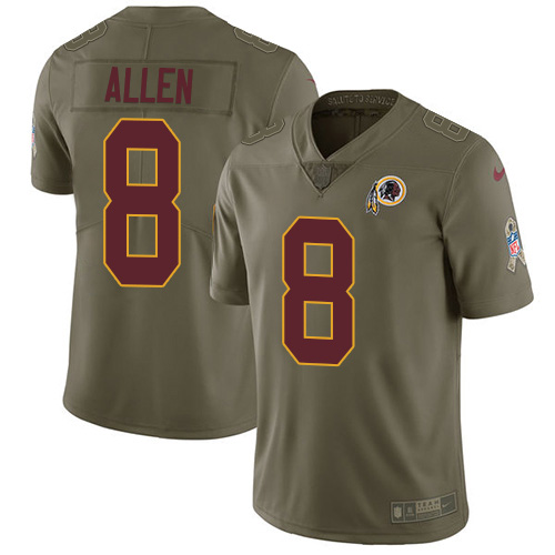 Washington Commanders #8 Kyle Allen Olive Men's Stitched Limited 2017 Salute To Service Jersey Men's