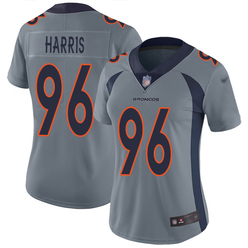 Denver Broncos #96 Shelby Harris Gray Women's Stitched Limited Inverted Legend Jersey Womens
