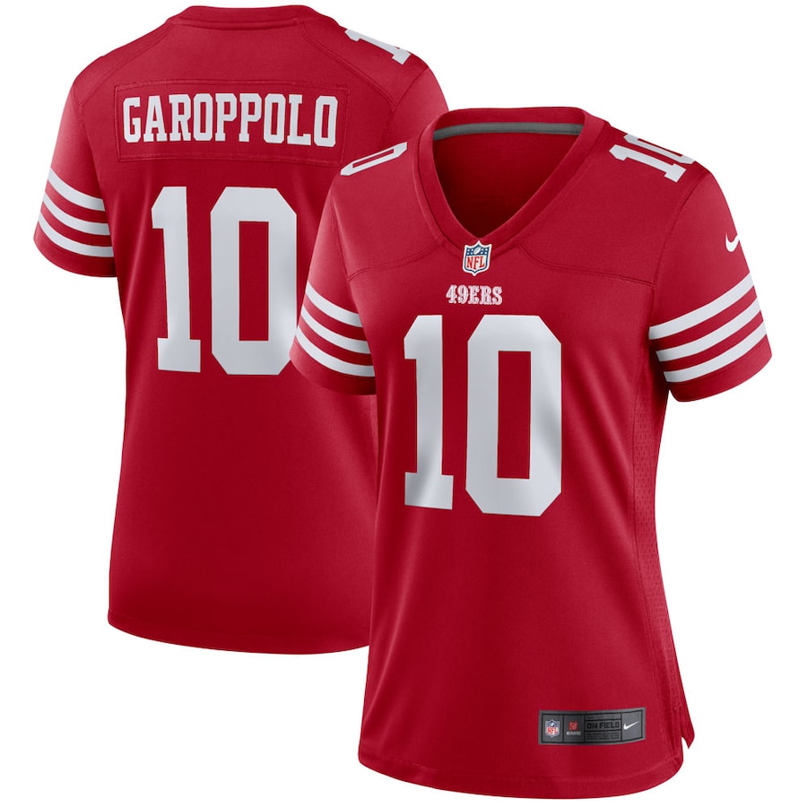 San Francisco 49ers #10 Jimmy Garoppolo Scarlet Women's 2022-23 Game Jersey