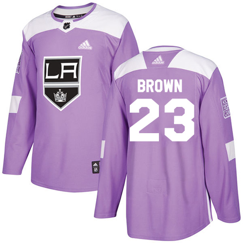 Adidas Los Angeles Kings #23 Dustin Brown Purple Authentic Fights Cancer Stitched Youth Jersey Youth
