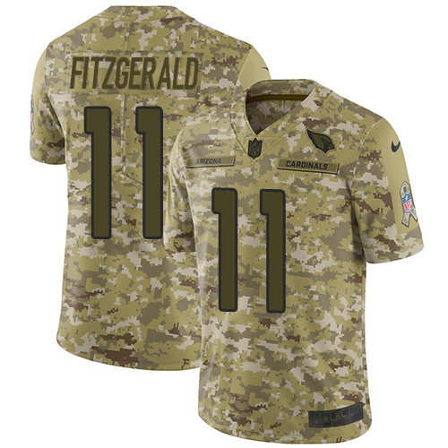 Cardinals #11 Larry Fitzgerald Camo Youth Stitched Limited 2018 Salute To Service Jersey