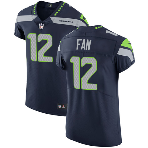 Seahawks #12 Fan Steel Blue Team Color Men's Stitched Vapor Untouchable Elite Jersey