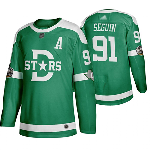 Adidas Dallas Stars #91 Tyler Seguin Green Authentic 2020 Winter Classic Stitched Jersey Men's