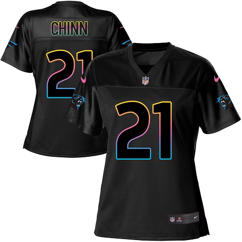 Panthers #21 Jeremy Chinn Black Women's Fashion Game Jersey