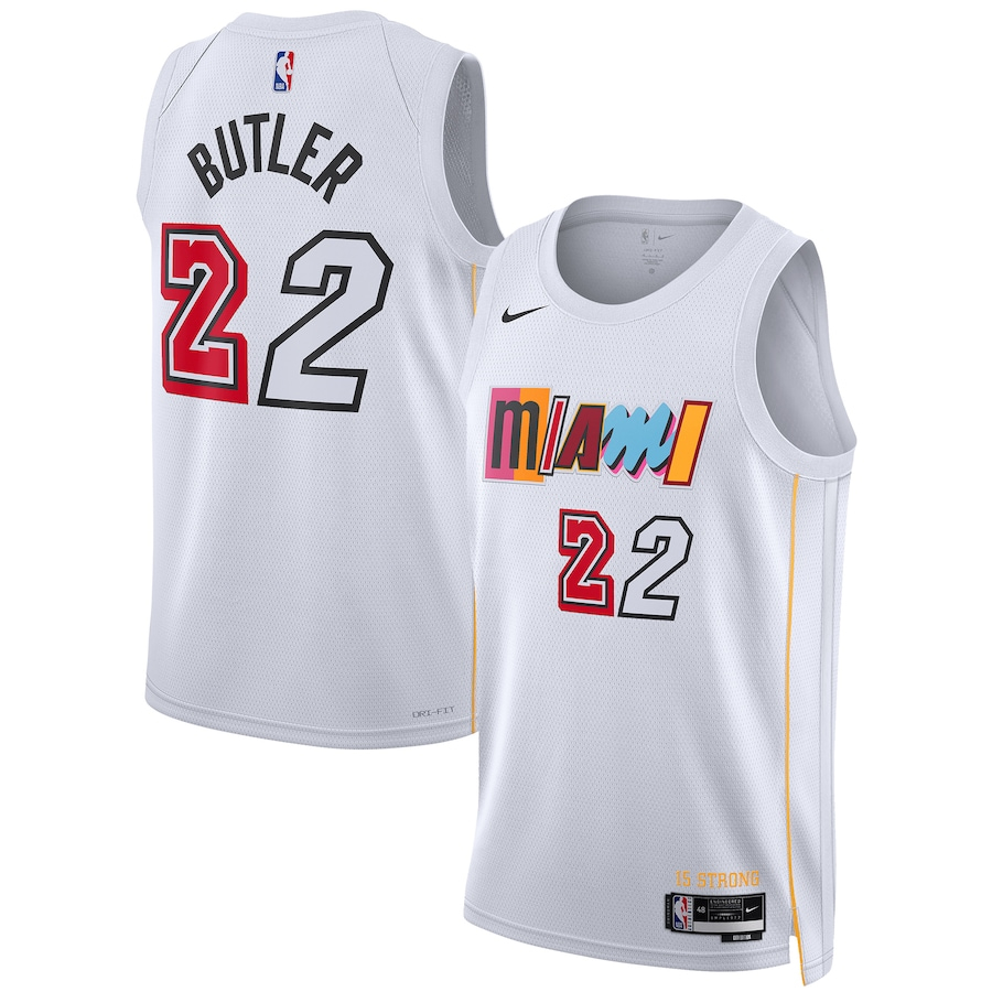 Miami Heat #22 Jimmy Butler Unisex White 2023 Finals Patch Swingman Jersey - City Edition