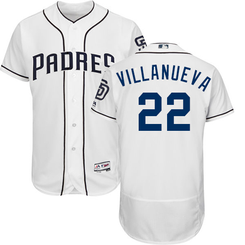 San Diego Padres #22 Christian Villanueva White Flexbase Authentic Collection Stitched Jersey Men's