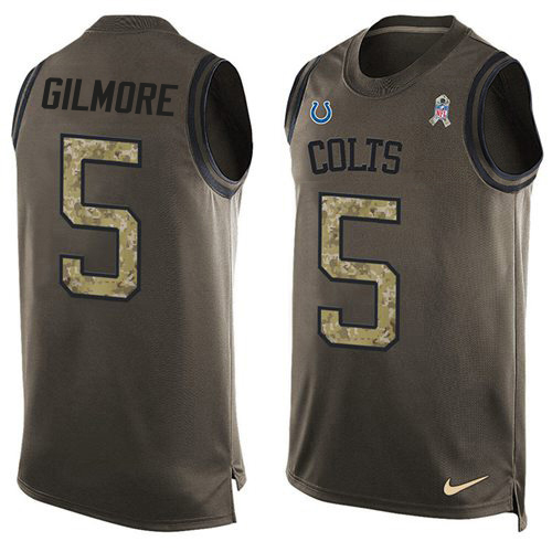 Colts #5 Stephon Gilmore Green Men's Stitched Limited Salute To Service Tank Top Jersey