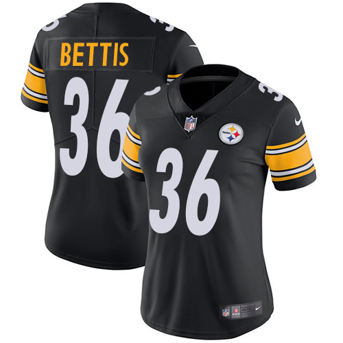 Steelers #36 Jerome Bettis Black Team Color Women's Stitched Vapor Untouchable Limited Jersey