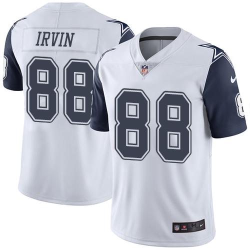 Cowboys #88 Michael Irvin White Men's Stitched Limited Rush Jersey