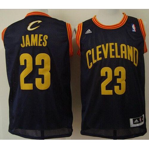 Cleveland Cavaliers #23 LeBron James Navy Blue Throwback Stitched Jersey Mens