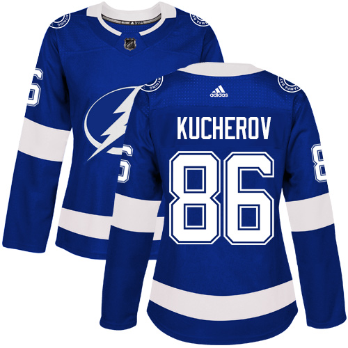 Adidas Tampa Bay Lightning #86 Nikita Kucherov Blue Home Authentic Women's Stitched Jersey Womens