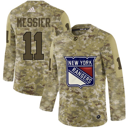 Adidas New York Rangers #11 Mark Messier Camo Authentic Stitched Jersey Men's