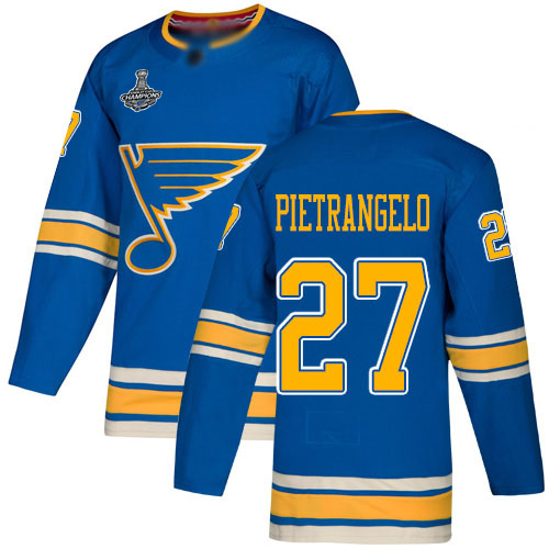 Adidas St. Louis Blues #27 Alex Pietrangelo Blue Alternate Authentic Stanley Cup Champions Stitched Jersey Men's