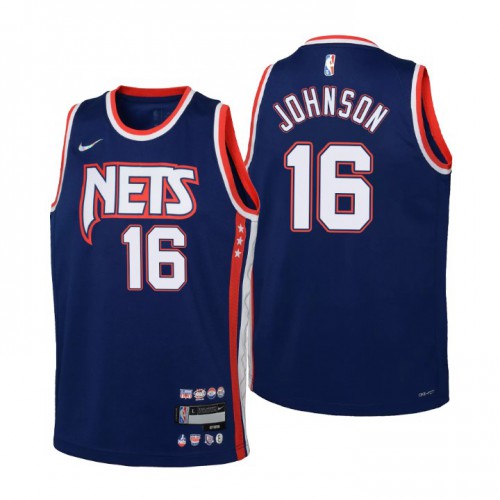 Brooklyn Brooklyn Nets #16 James Johnson Youth Navy 2021/22 Swingman Jersey - City Edition Youth