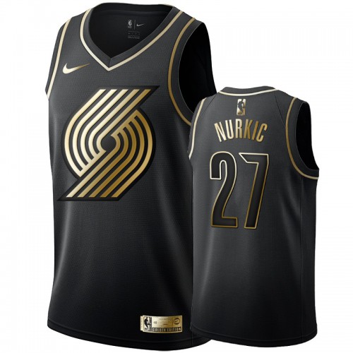 Trail Portland Trail Blazers #27 Jusuf Nurkic Mens Black Golden Edition Swingman Jersey Mens