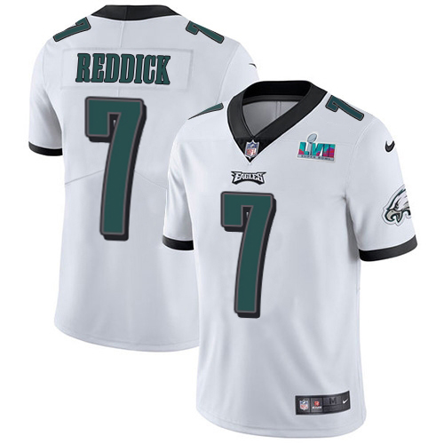 Eagles #7 Haason Reddick White Super Bowl LVII Patch Men's Stitched Vapor Untouchable Limited Jersey