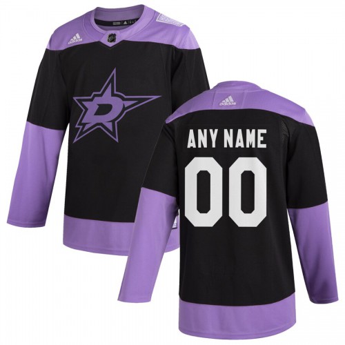Dallas Stars Adidas Hockey Fights Cancer Custom Practice Jersey Black