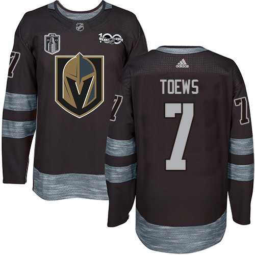 Adidas Golden Knights #7 Alex Pietrangelo Black Youth 2023 Stanley Cup Final Patch 100th Anniversary Stitched Jersey