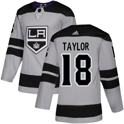 Adidas Los Angeles Kings #18 Dave Taylor Gray Alternate Authentic Stitched Jersey Men's