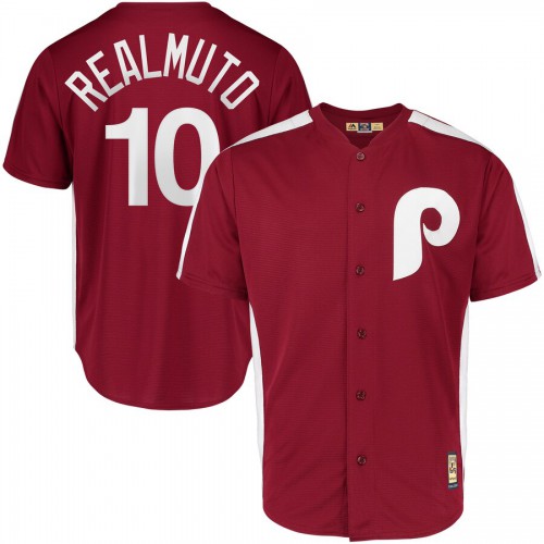 Philadelphia Philadelphia Phillies #10 JT Realmuto Majestic 1979 Saturday Night Special Cool Base Cooperstown Player Jersey Maroon Men's