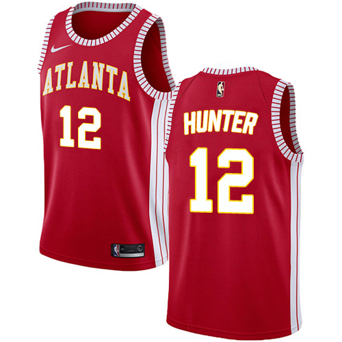 Atlanta Hawks #12 DeAndre Hunter Red Swingman Statement Edition Jersey Mens
