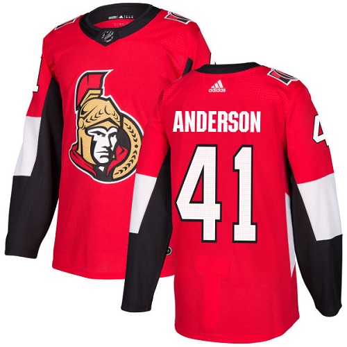 Adidas Ottawa Senators #41 Craig Anderson Red Home Authentic Stitched Jersey Men's