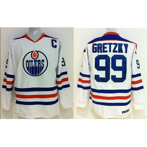 Edmonton Oilers Wayne Gretzky #99 Stitched White CCM Throwback Jersey Men's