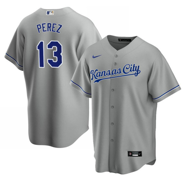 Kansas City Royals 13 Replica 2020 Road Gray Salvador Perez Jersey
