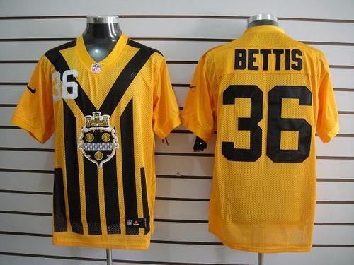 Steelers #36 Jerome Bettis Gold 1933s Throwback Men's Embroidered Elite Jersey