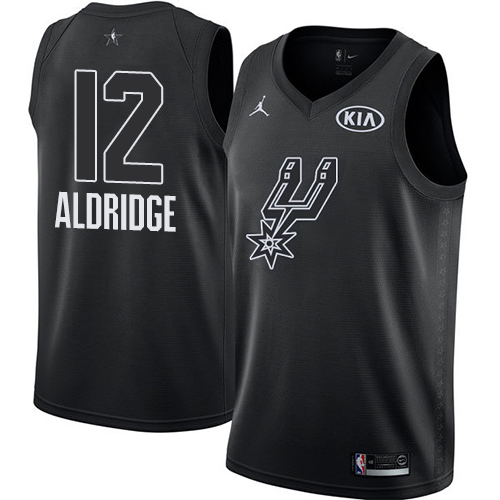 San Antonio Spurs #12 LaMarcus Aldridge Black Jordan Swingman 2018 All-Star Game Jersey Mens