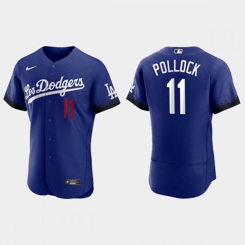 Los Angeles Los Angeles Dodgers #11 A.J. Pollock Men's 2021 City Connect Authentic Jersey Royal Men's