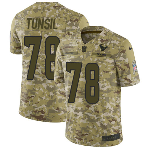 Houston Texans #78 Laremy Tunsil Camo Men's Stitched Limited 2018 Salute To Service Jersey Men's