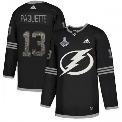 Adidas Tampa Bay Lightning #13 Cedric Paquette Black Authentic Classic 2020 Stanley Cup Champions Stitched Jersey Men's