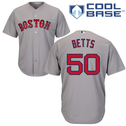 Boston Red Sox #50 Mookie Betts Grey Cool Base Stitched Youth Jersey Youth