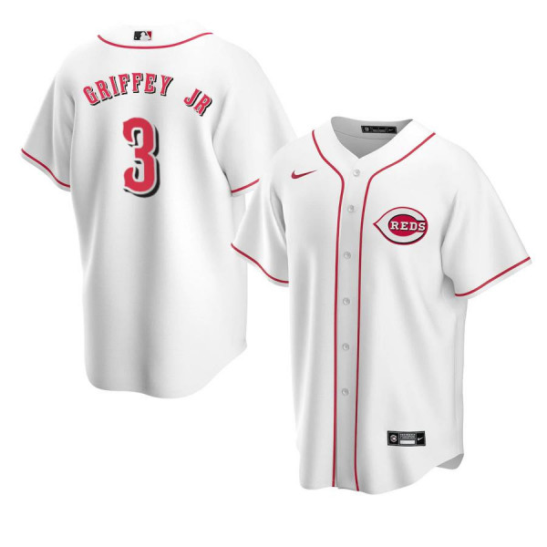 Cincinnati Reds 3 Replica White Home 2020 Ken Griffey Jr Jersey