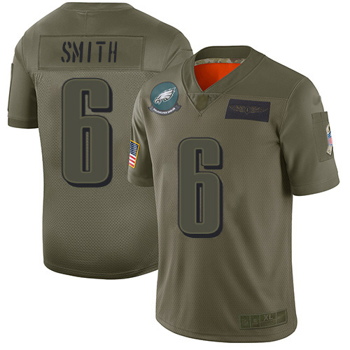 Eagles #6 DeVonta Smith Camo Youth Stitched Limited 2019 Salute To Service Jersey