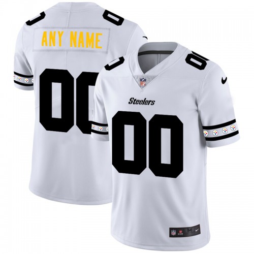 Pittsburgh Steelers Custom White Team Logo Vapor Limited Jersey