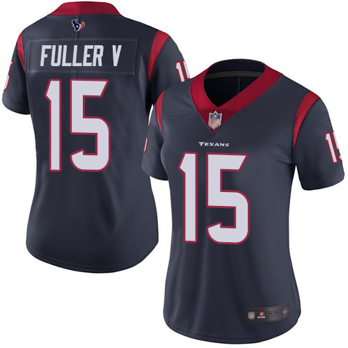 Houston Texans #15 Will Fuller V Navy Blue Team Color Women's Stitched Vapor Untouchable Limited Jersey Womens