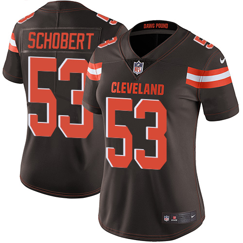 Cleveland Browns #53 Joe Schobert Brown Team Color Women's Stitched Vapor Untouchable Limited Jersey Womens