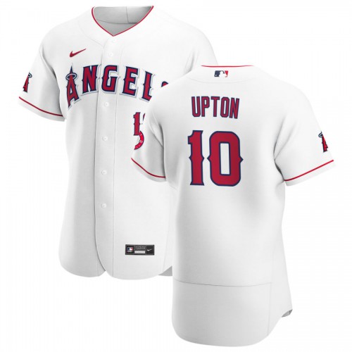Los Angeles Los Angeles Angels #10 Justin Upton Men's White Home 2020 Authentic Player Jersey Men's